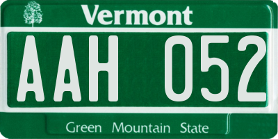 VT license plate AAH052