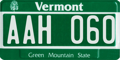 VT license plate AAH060