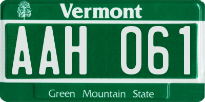 VT license plate AAH061