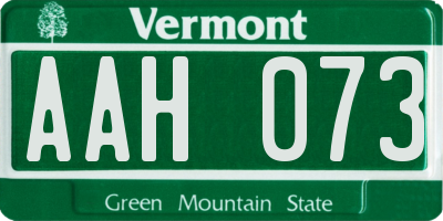 VT license plate AAH073