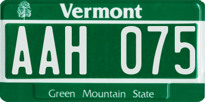 VT license plate AAH075