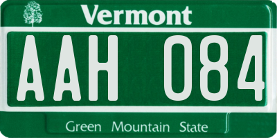 VT license plate AAH084