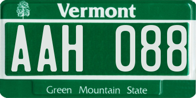 VT license plate AAH088