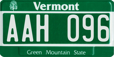 VT license plate AAH096