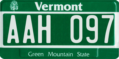 VT license plate AAH097