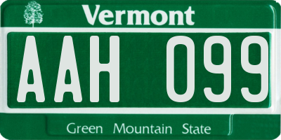 VT license plate AAH099