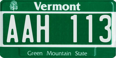 VT license plate AAH113