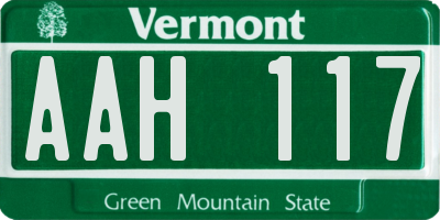 VT license plate AAH117