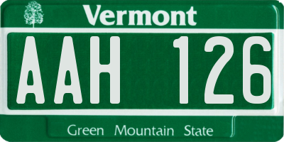 VT license plate AAH126