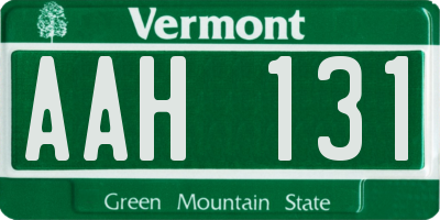 VT license plate AAH131