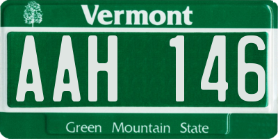 VT license plate AAH146