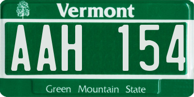 VT license plate AAH154