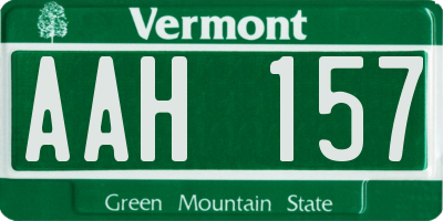 VT license plate AAH157