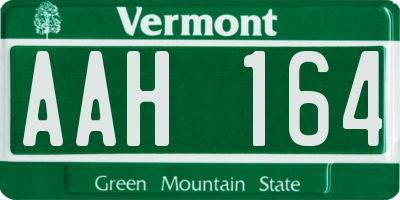 VT license plate AAH164