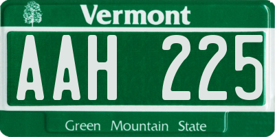 VT license plate AAH225