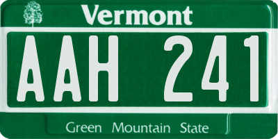 VT license plate AAH241