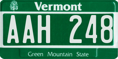 VT license plate AAH248