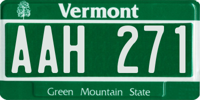 VT license plate AAH271