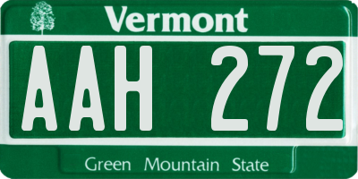 VT license plate AAH272