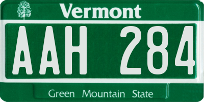 VT license plate AAH284