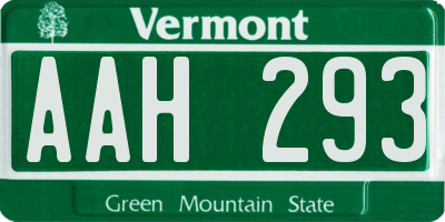 VT license plate AAH293