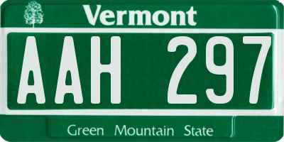 VT license plate AAH297