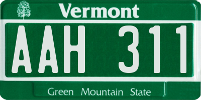 VT license plate AAH311