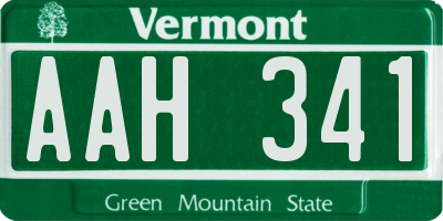 VT license plate AAH341