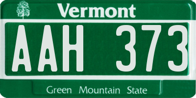 VT license plate AAH373