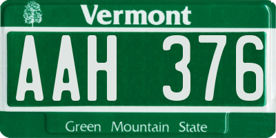 VT license plate AAH376