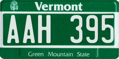 VT license plate AAH395