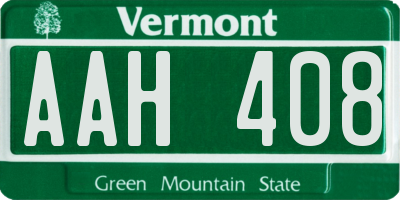 VT license plate AAH408