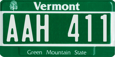 VT license plate AAH411