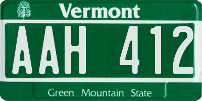 VT license plate AAH412