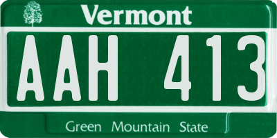 VT license plate AAH413