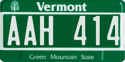 VT license plate AAH414