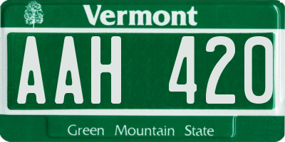 VT license plate AAH420