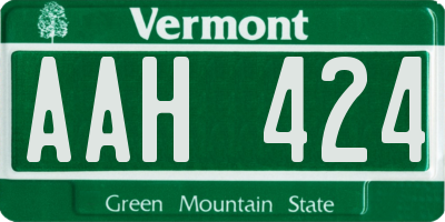 VT license plate AAH424