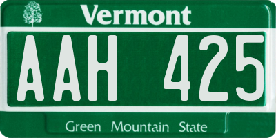 VT license plate AAH425