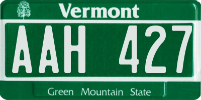 VT license plate AAH427