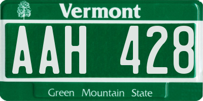 VT license plate AAH428