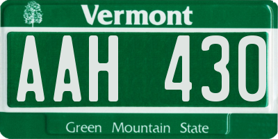 VT license plate AAH430