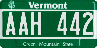 VT license plate AAH442