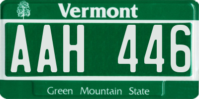 VT license plate AAH446