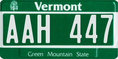 VT license plate AAH447