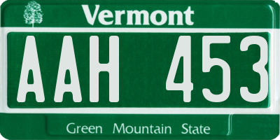 VT license plate AAH453