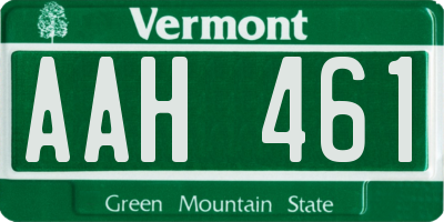 VT license plate AAH461