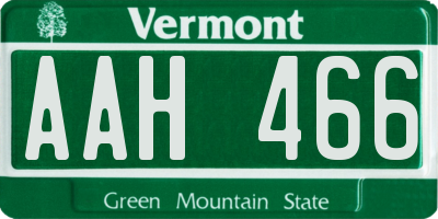 VT license plate AAH466