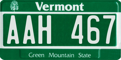 VT license plate AAH467