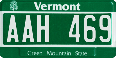 VT license plate AAH469